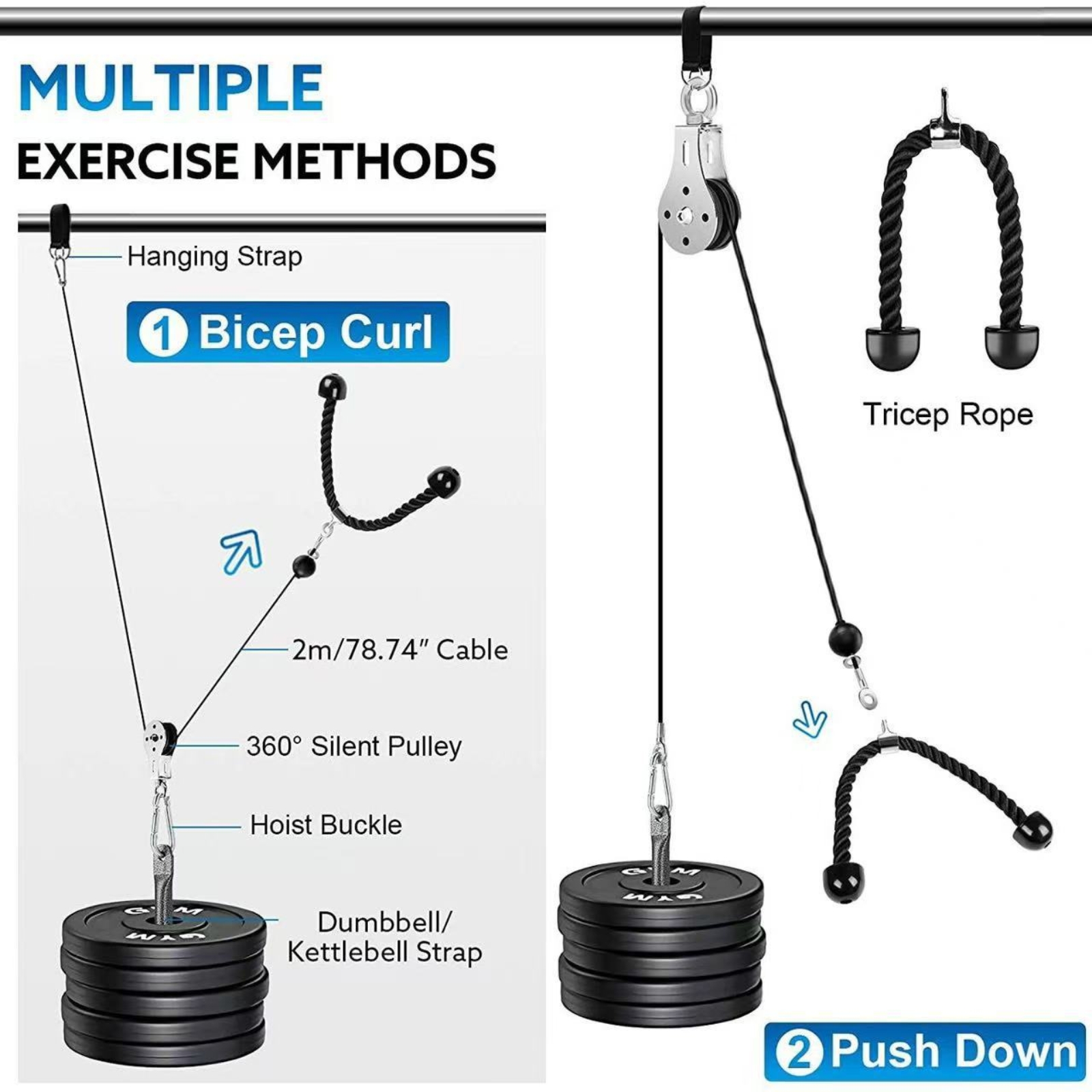 Heavy Equipment Gym - Home Gym Pulley System Smooth Pulley