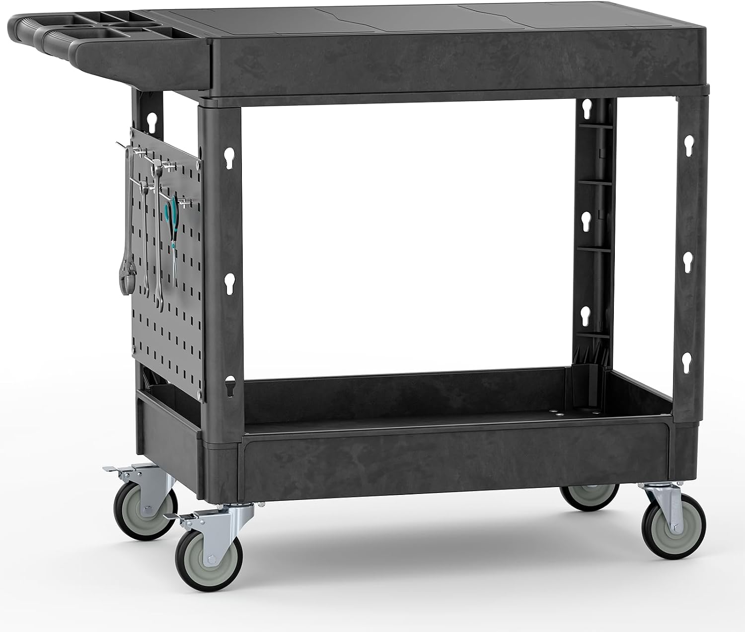 Heavy Equipment Service - Heavy Duty 2-Shelf Flat Top Wheeled