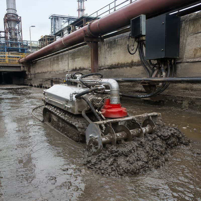 Heavy Equipment Service - Heavy Duty Crawler Cleaning Robot Desilting