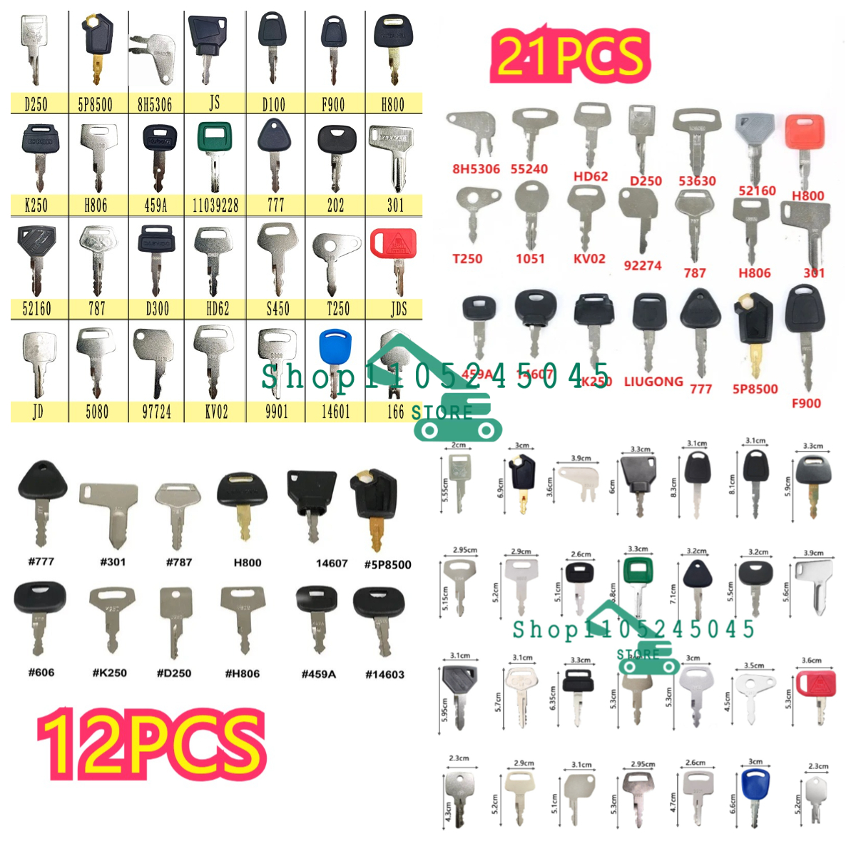 Heavy Equipment Key Set - 28/21/12Pcs Master Ignition Keys Set Excavators
