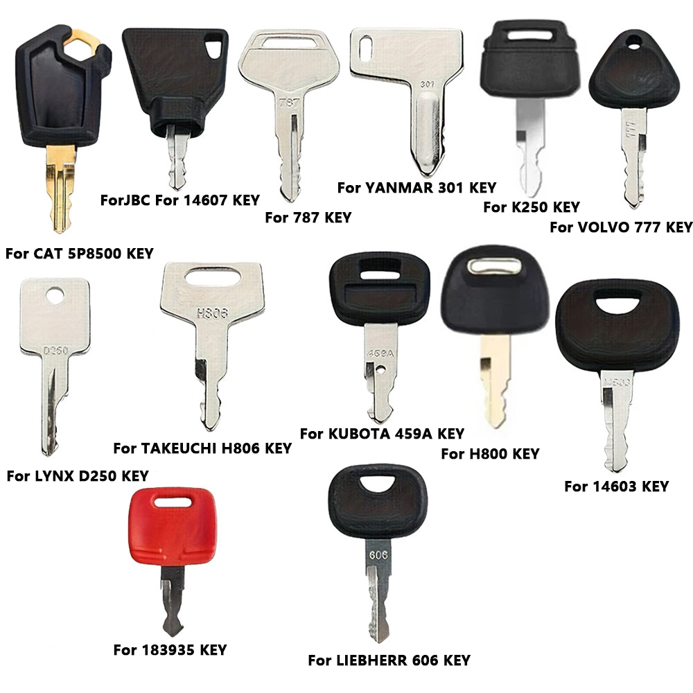 Heavy Equipment Key Set - 13PCS Construction Machinery Ignition Keys Set